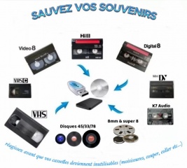 la petite annonce Numérisation de vos cassettes vhs, vhs-c, hi8, mini dv. sur Sibesoin.com / villeneuve tolosane (31270)